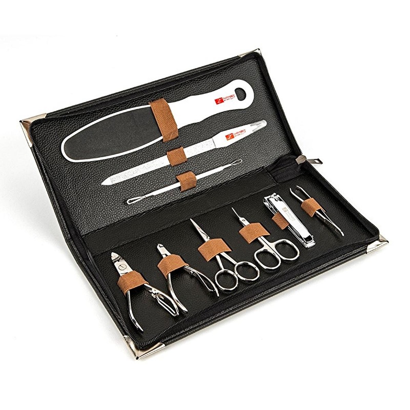 Solingen Professional Manicure Set – Complete Nail Grooming Kit with Leather Case, Cuticle & Nail Scissors – For Home Pedicure & Personal Care