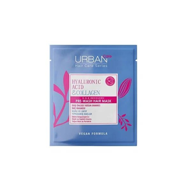 Urban Care Hyaluronic Acid & Collagen Hair Mask: Vegan Volumizing Dry Hair Treatment – Intense Hydration & Shine, Paraben-Free