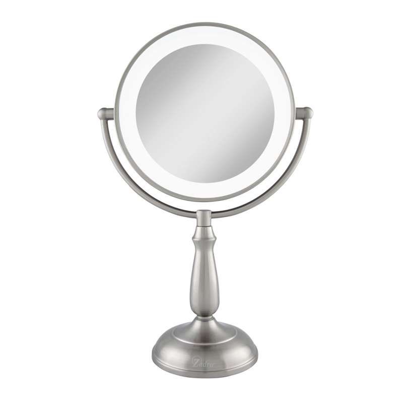 Zadro  11″ Round Dimmable Touch LED Dual-Sided Mirror 12X/1X LEDVPRT412