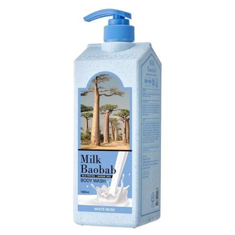 BIOKLASSE MILK BAOBAB Body Wash  White Musk 1000ml | Nourishing, pH-Balanced & Luxuriously Scented