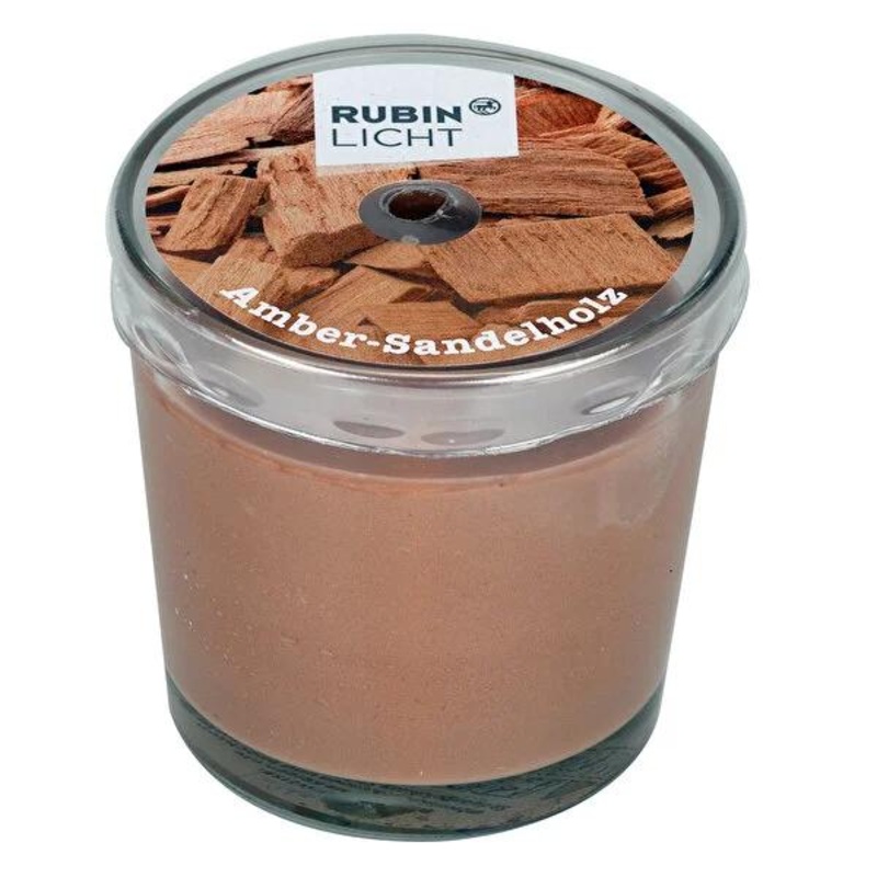 Rubin Licht Amber & Sandalwood Scented Candle – Long-Lasting Aromatic Home Decor for Relaxing Ambiance