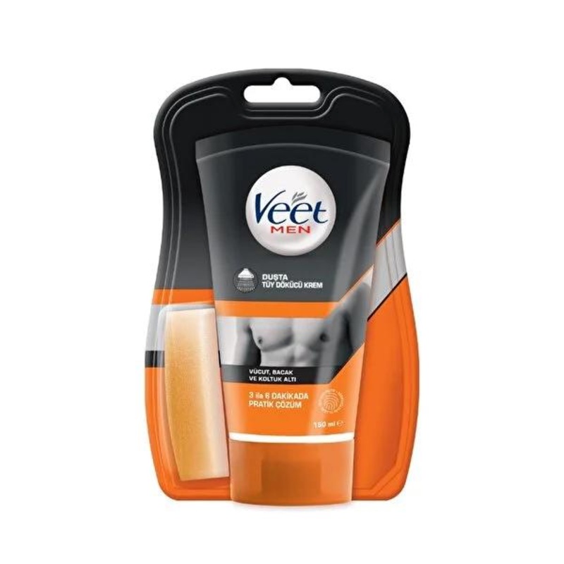 Veet Men: Shower Hair Removal Cream – Fast & Easy for Sensitive Skin – 24hr Hydration – Fresh Scent – Body, Chest & Back