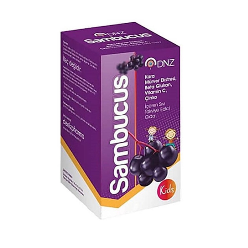 DNZ Sambucus Elderberry Extract Liquid Dietary Supplement with Beta Glukan & Vitamin C – Immune Support for All Ages