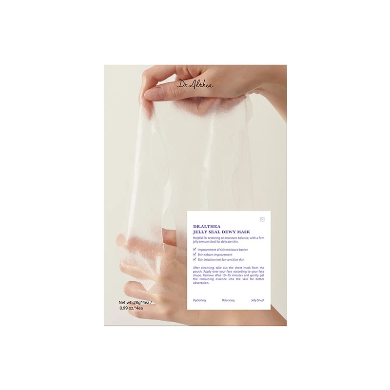 Dr.Althea Jelly Seal Dewy Mask Sheet  28g x 4ea | Deep Hydration & Skin Barrier Repair for Sensitive Skin