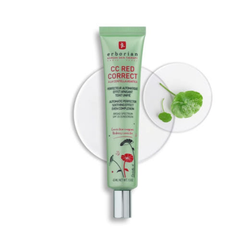 Erborian CC Red Correct  45ml | Redness-Correcting CC Cream with SPF25 & Hydration
