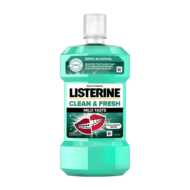 LISTERINE Clean & Fresh mouthwash, 500 mL