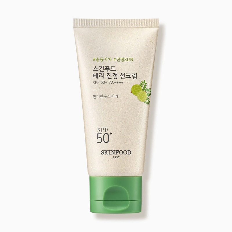 SKINFOOD Berry Soothing Sun Cream SPF50+ PA++++  50ml | Soothing Indian Gooseberry Sunscreen for Sensitive Skin & Makeup Prep