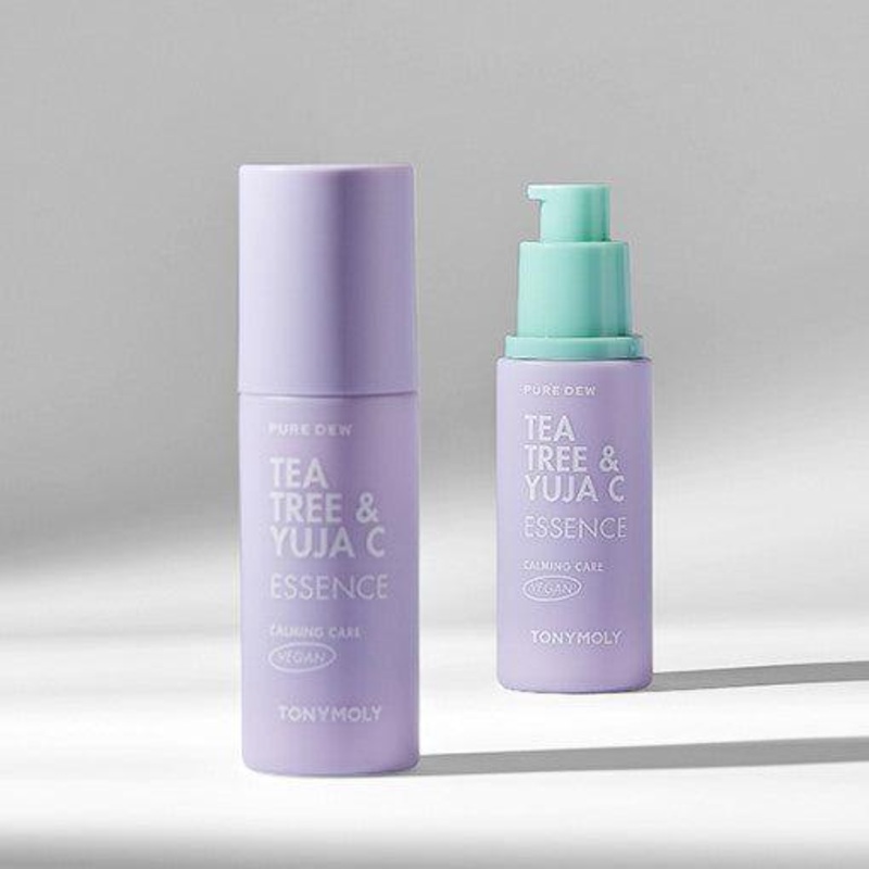 TONYMOLY Pure Dew Tea Tree & Yuja C Essence  50ml | Soothing & Brightening Essence for Sensitive Skin