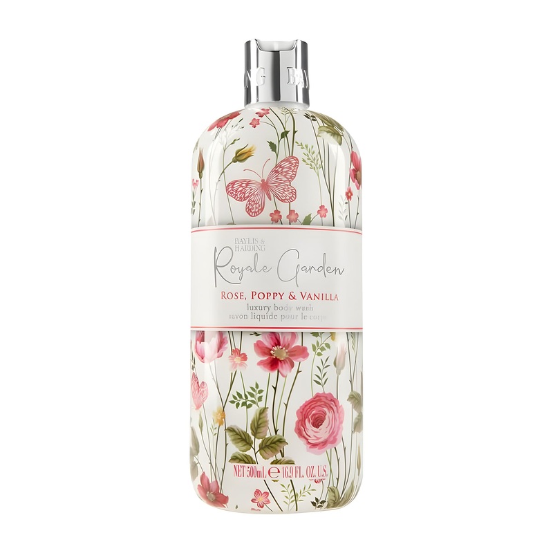 Baylis & Harding Royale Garden rose, poppy & vanilla luxury body wash, 500 mL
