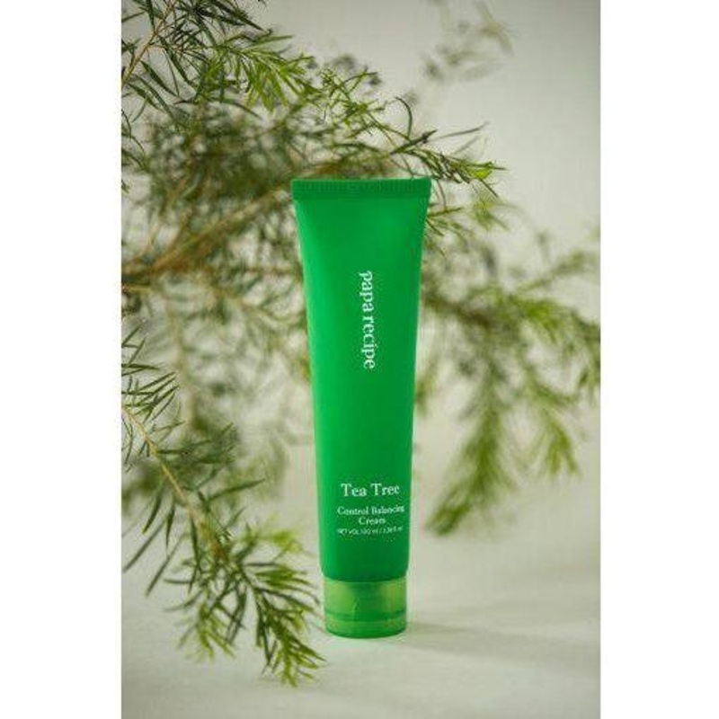 papa recipe Tea Tree Control Balancing Cream  100ml | 80% Tea Tree Soothing Moisture for Acne-Prone Skin