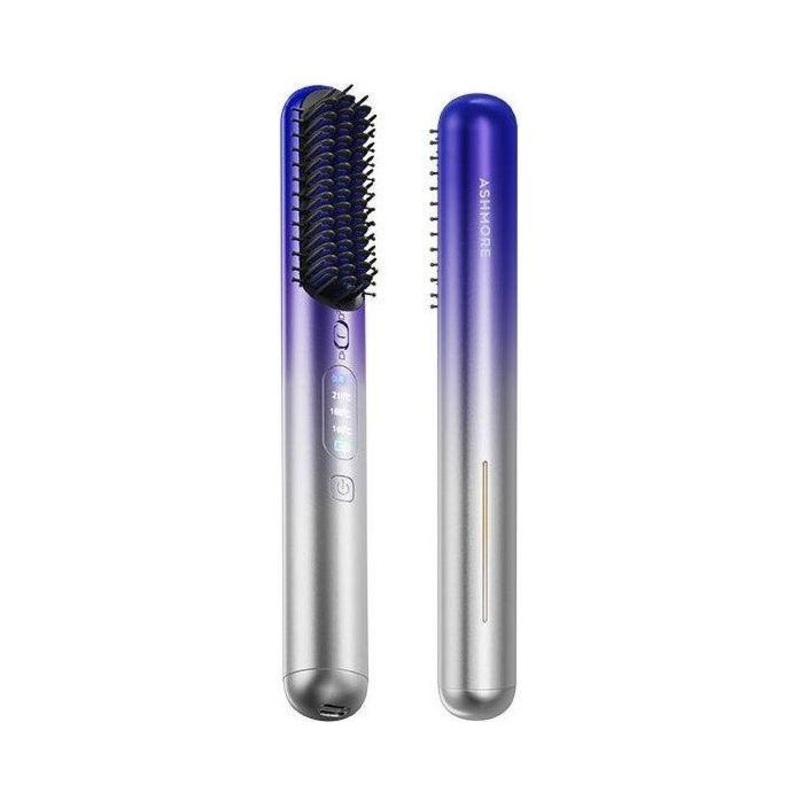 ASHMORE Platinum Negative Ion Hair Straightening Comb | 6-in-1 Volumising, Smoothing & Anti-Frizz Hair Tool