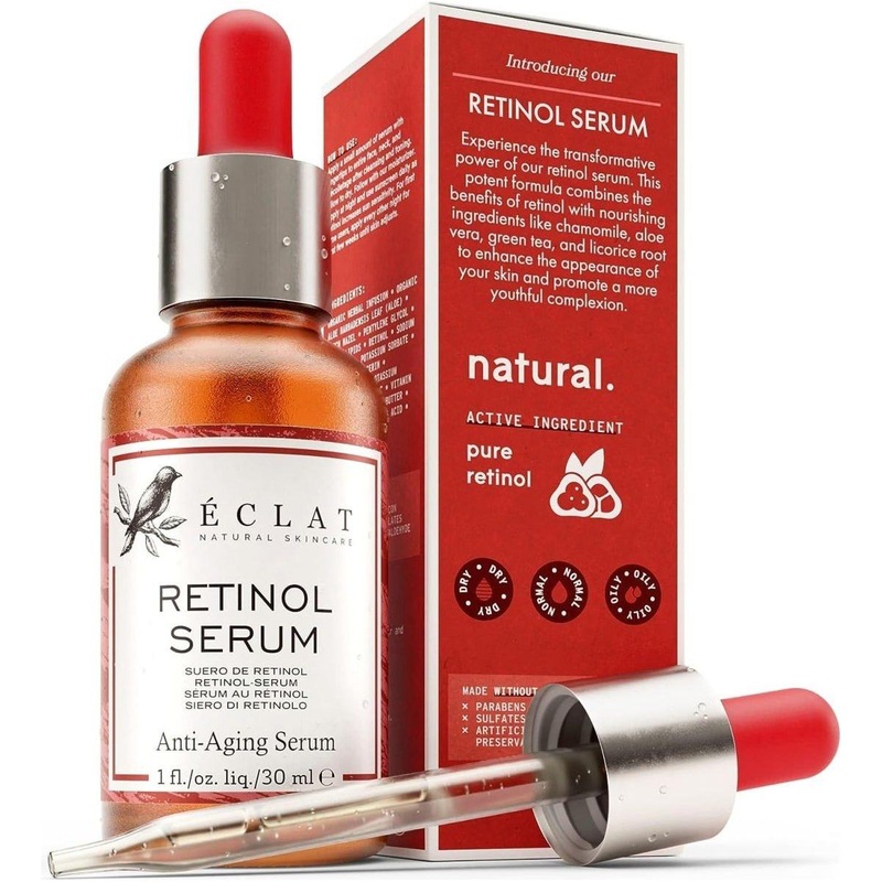 Eclat Pure Retinol Serum for Face & Neck (2.5%)  30ml | Skin Rejuvenation & Ageless Beauty