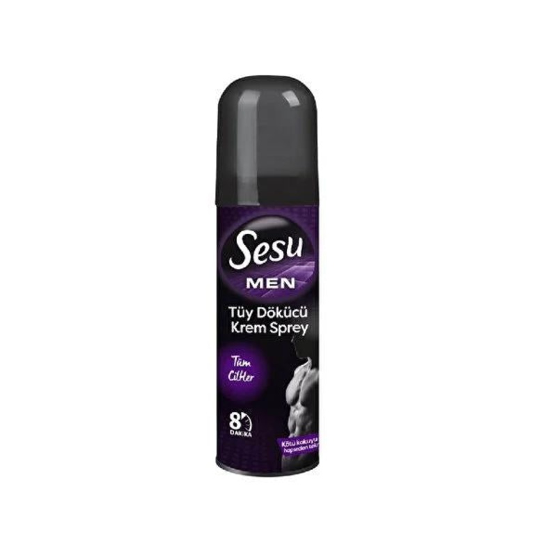 Sesu Depilatory Spray for Men – Quick Hair Removal Spray with E Vitamin & Aromaguard Technology