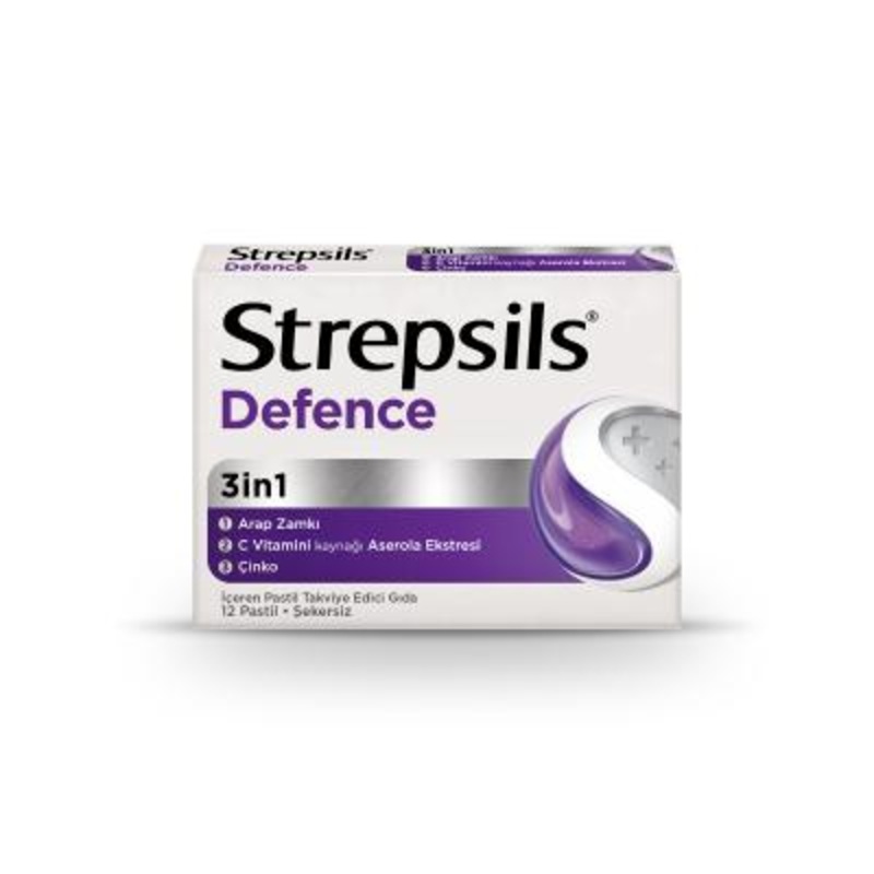 Strepsils Defence: Sugar-Free Throat Lozenges with Vitamin C & Zinc – Sore Throat Relief & Immune Support