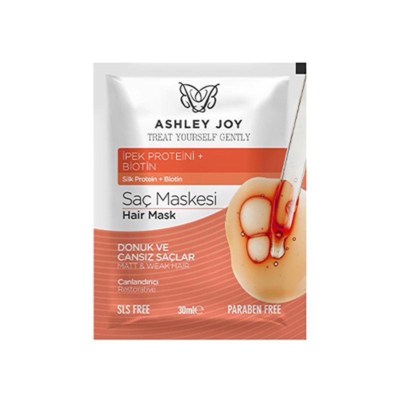 Ashley Joy Revitalizing Hair Mask: Silk Protein & Biotin Treatment for Damaged Hair Repair (30ml)
