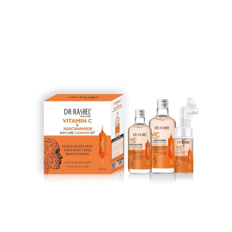 Dr.Rashel Vitamin C & Niacinamide Skin Care Cleaning Set – 3 Pcs