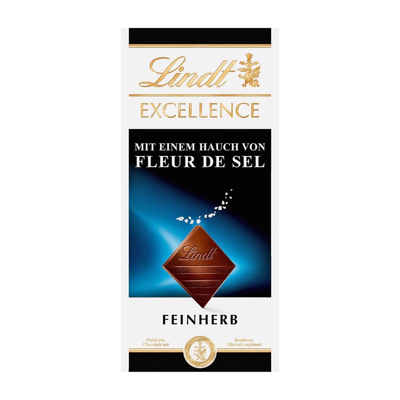 Lindt Excellence Sea Salt dark chocolate bar, 100 g