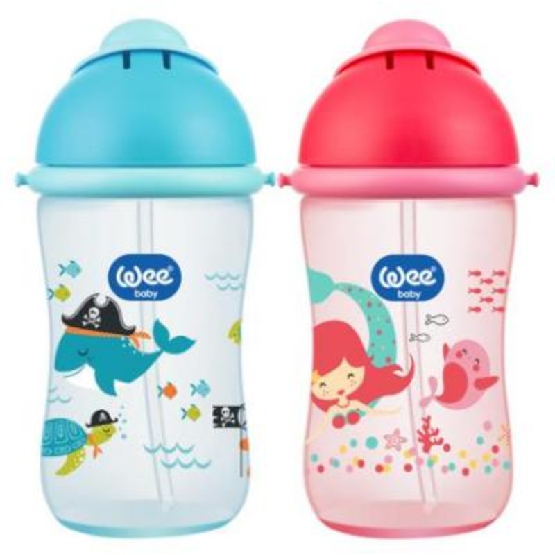 Wee Baby Spill-Proof 380ml Sippy Cup with Soft Silicone Straw: BPA-Free, Leak-Proof Training Cup for Infants 6+ Months, Easy-Grip Design