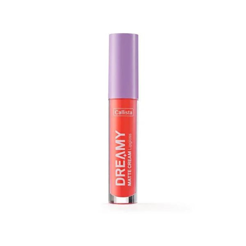 Callista Dreamy Matte Cream Lip Gloss – Nourishing, Long-Lasting, Semi-Matte Finish, Turquoise Not Included, Orange Shade 202