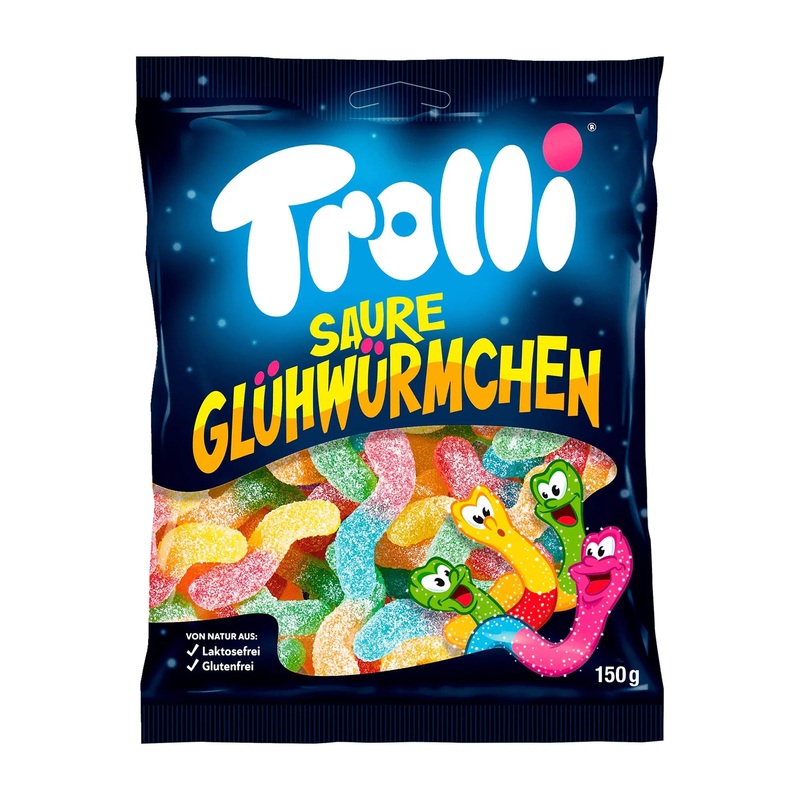Trolli Sour Glowworms, 150 g