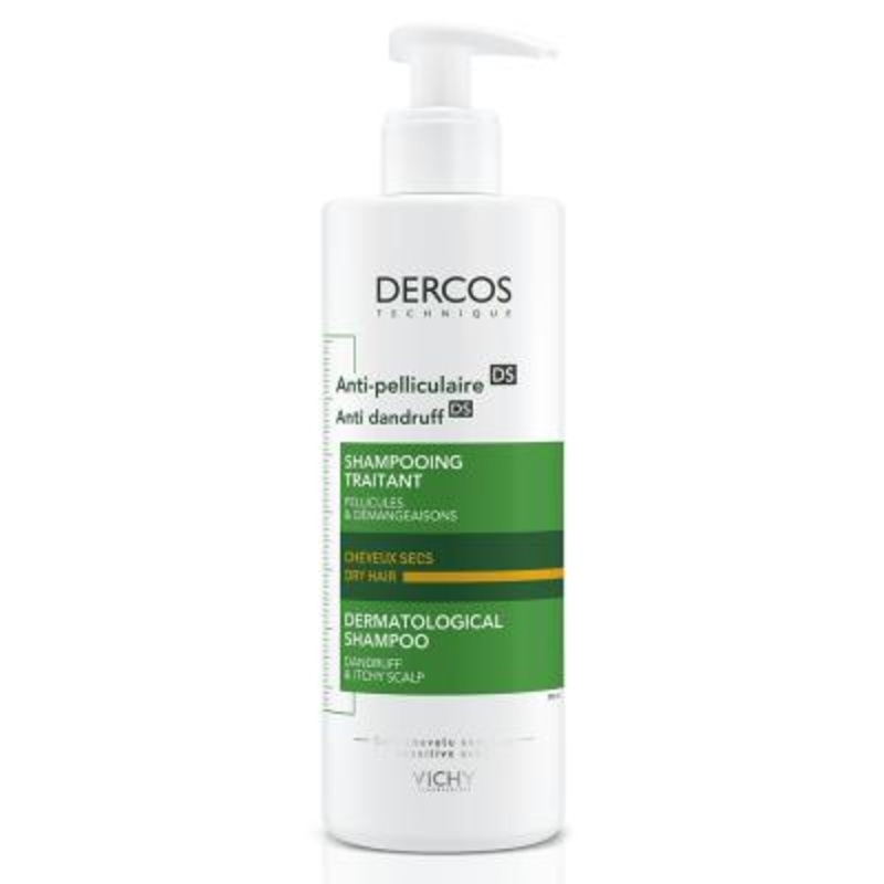 Vichy Dercos Anti-Dandruff Shampoo for Dry Hair – 390ml – Salicylic Acid, Hypoallergenic – Dandruff & Itchy Scalp Relief