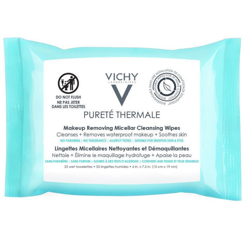 Vichy Purete Thermale 3-In-1 Micellar Wipes 25 Pack