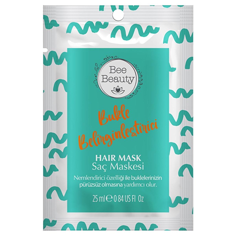 Bee Beauty Curl Defining Hair Mask: Enhance & Strengthen Curly Hair with Macadamia Oil & Panthenol – Single Use, Frizz Control