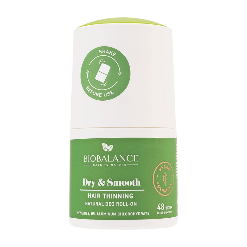 Biobalance Dry & Smooth 48h natural deodorant roll-on, 50 mL