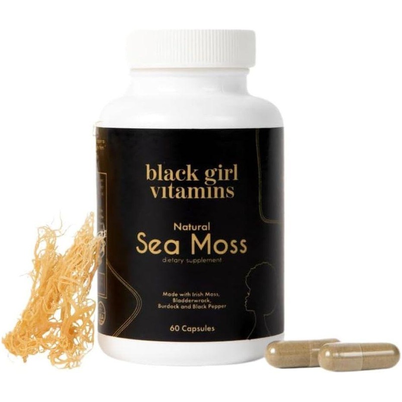 Black Girl Vitamins Natural Sea Moss Supplement  60 Vegan Capsules | 92 Minerals for Immunity, Digestion & Joint Health