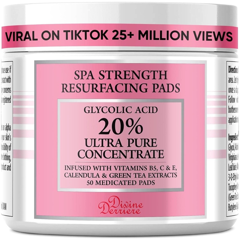 Divine Derriere Spa Strength Exfoliating Pads with Glycolic Acid 20% AHA – 50ml