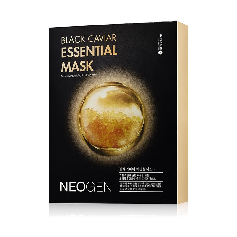 NEOGEN Black Caviar Essential Mask  23ml x 10ea | Anti-Wrinkle & Deep Moisture Sheet Mask