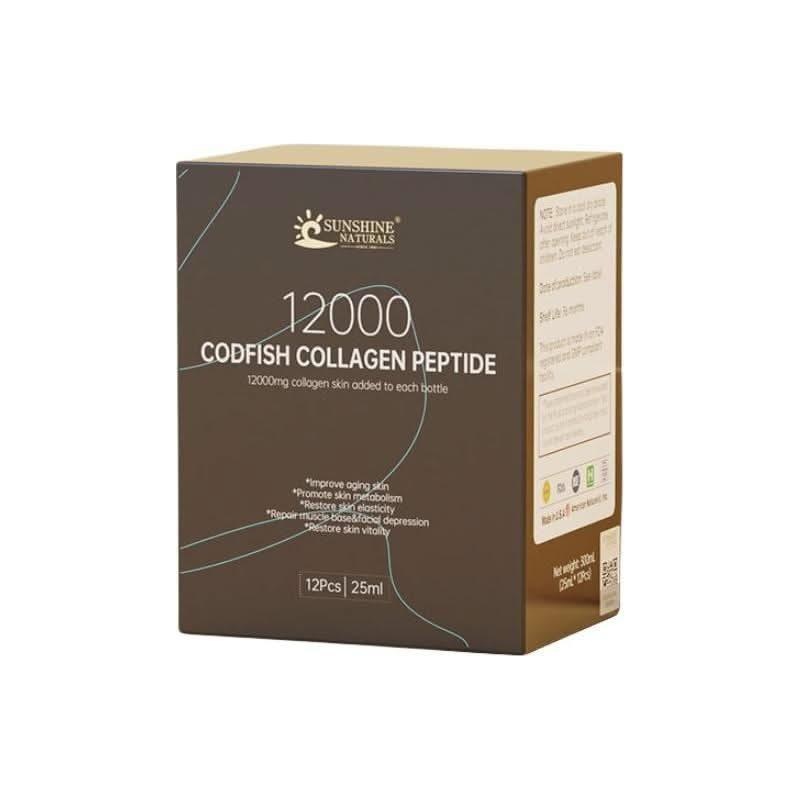 SUNSHINE NATURALS 12000 Codfish Collagen Peptide  12000mg | Deep Sea Collagen for Youthful Skin 1 Box