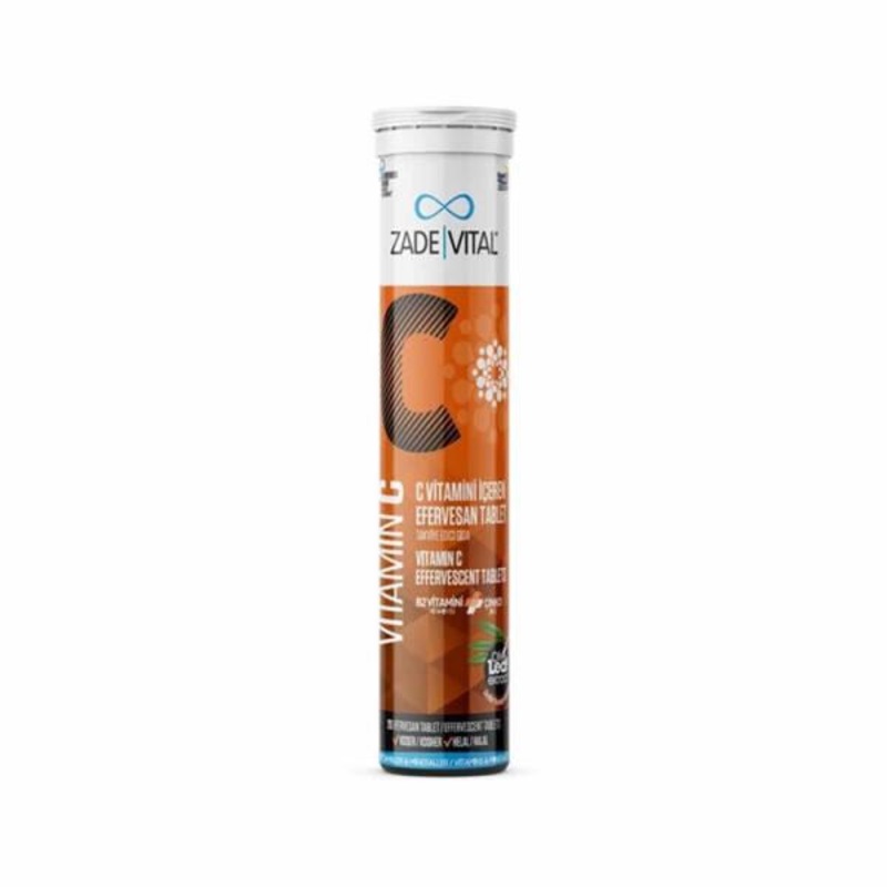 Zade Vital Vitamin C 1000mg Effervescent Tablets: Boost Immune Support & Energy – Enhanced with Zinc, Olive Leaf & B12