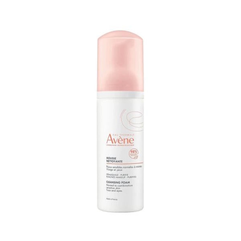 Avene Gentle Facial Cleansing Mousse: For Sensitive Skin | Makeup Remover, Balances Sebum, Tightens pores | Avene Thermal Spring Water