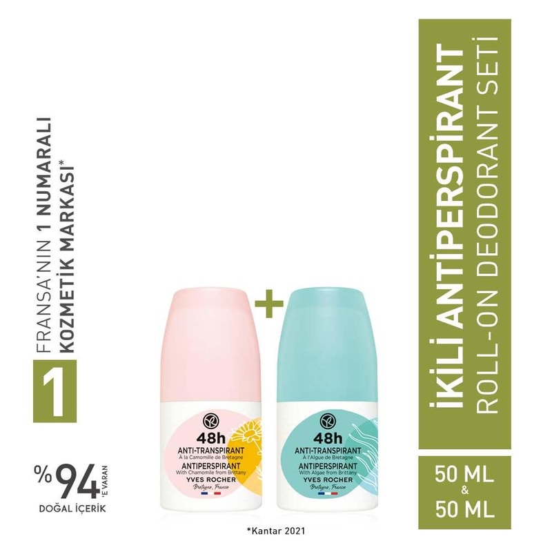 The Luxury Deodorant Dual Antiperspirant Roll-on Deodorant Set – Ocean Algae & Chamomile Variants for Long-Lasting Odor Protection