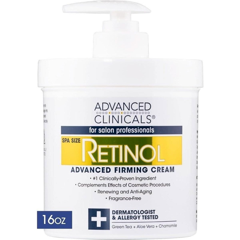 Advanced Clinicals Retinol Advanced Firming Cream  454g | Spa-Sized Anti-Ageing Moisturiser for Face & Body