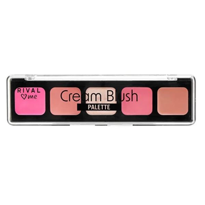 Rival Loves Me Vegan Cream Blush Palette: Buildable, Blendable Colors & Radiant Highlighter – Natural Face Makeup