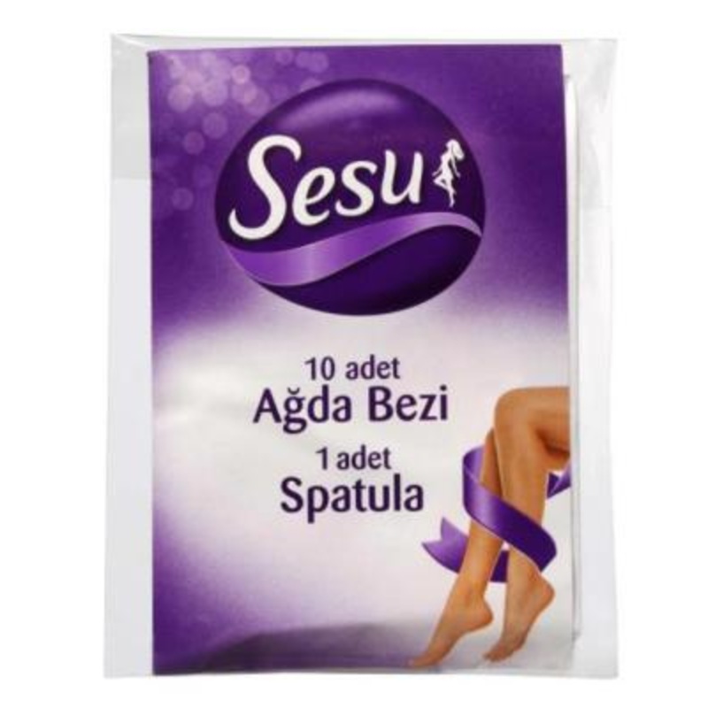 Sesu Wax Strips for Hair Removal – 10 Strips with Spatula for Smooth Skin, Sugar Wax for Effective Epilation at Home