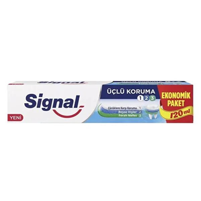 Signal Toothpaste Triple Protection with Fluoride & Calcium – 4.06 fl oz – Fresh Minty Flavor