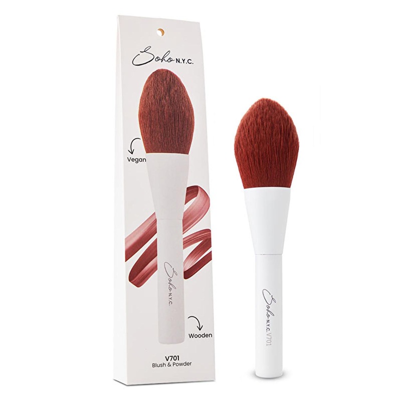 Soho N.Y.C. Vegan Blush & Powder Brush: Achieve Flawless Contour with this Cruelty-Free, Eco-Friendly Makeup Brush.
