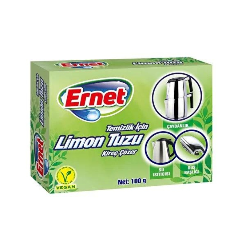 Ernet Lemon Salt: Natural Limescale Remover, Toilet, Kettle & Showerhead Cleaner – Your Eco-Friendly Cleaning Solution