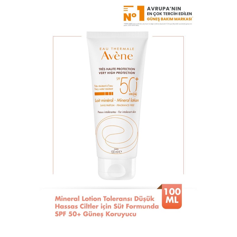 Avne Mineral Sunscreen Lotion SPF 50+ for Sensitive Skin: Chemical Filter-Free, Broad Spectrum UVA/UVB Protection, Gentle Sunblock