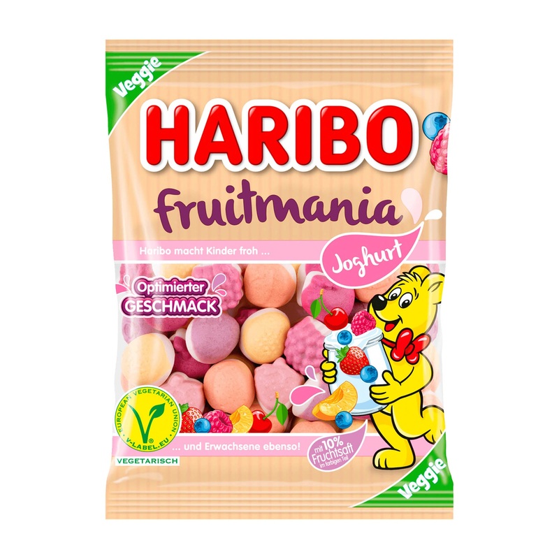 Haribo Fruitmania Yogurt Fruit Gummy, 160 g