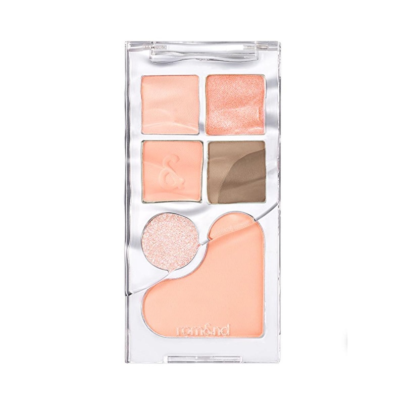 rom&nd Bare Layer Palette 01 Apricot Mood: Korean Eye & Cheek Palette for Matte & Shimmer Looks – Highly Pigmented, Multi-Use Makeup