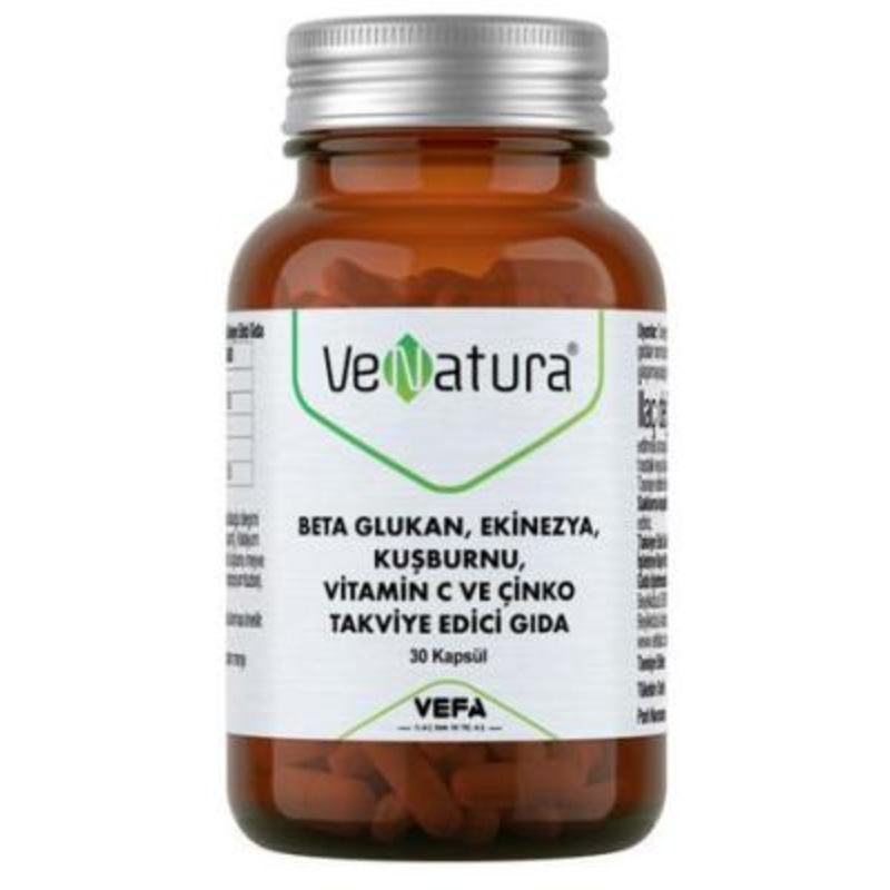 VeNatura Beta Glucan Echinacea Vitamin C Zinc – Immune Support Supplement, Rosehip Antioxidant – 30 Capsules