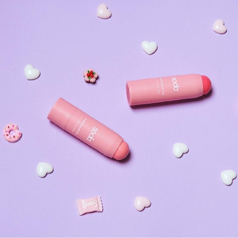 SODA Lip & Cheek Jel Allk 102 Fingers Crossed: Natural Buildable Cream Blush Stick for Lips & Cheeks – Easy Application & Blendable Formula