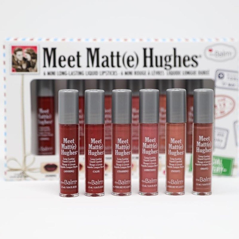 theBalm Meet Matte Hughes Special Delivery Lipstick Set: 6 Nude Liquid Lipsticks, Long-Lasting & Smudge-Proof Formula