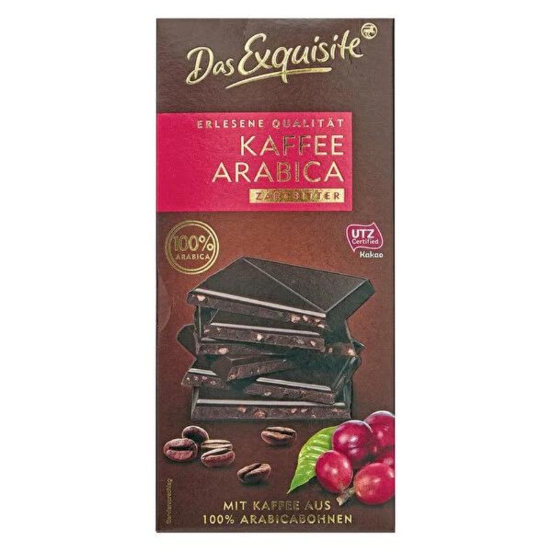 Das Exquisite Bitter Dark Chocolate Coffee Bar: Intense Arabica Coffee Infused Gourmet Chocolate, 50% Cocoa, European Indulgence