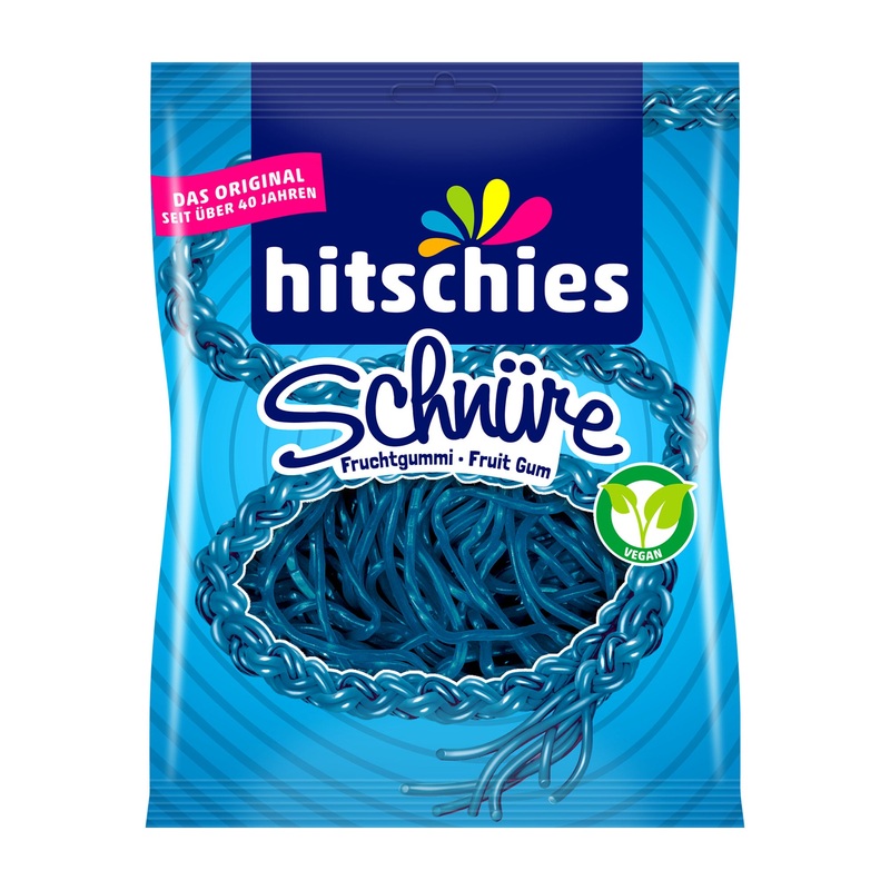 hitschies Laces Blue fruit gummy, 125 g