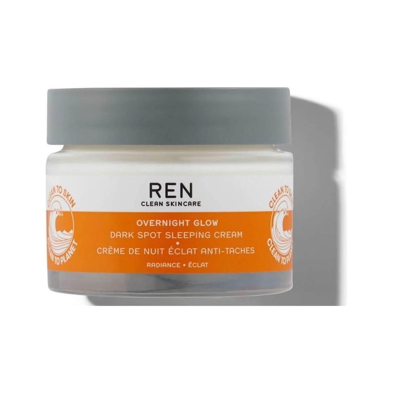 REN Clean Skincare Overnight Glow Dark Spot Sleeping Cream  50ml | Vegan Night Cream for Pigmentation & Radiance